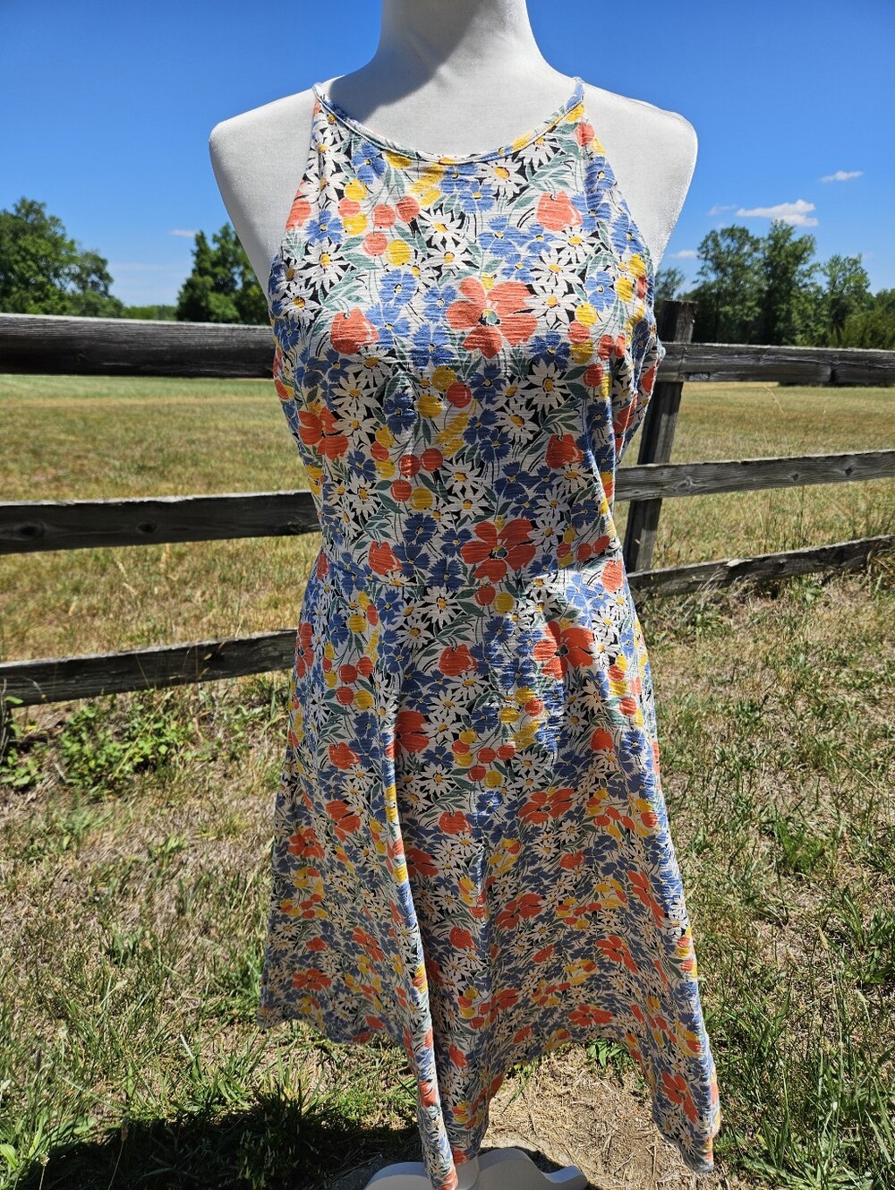 Chaps Floral Halter Maxi Dress NWT